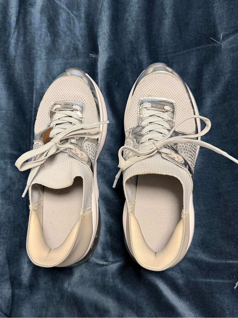 Reaction Kenneth Cole Women's Taupe Knit Lace-Up Sneakers